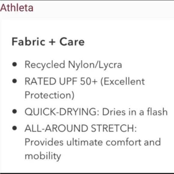 Athleta Women's Bondi Bra Cup Tankini Swim Tank UPF 50+‎ Beach Vacation 32 B/C - Picture 8 of 10